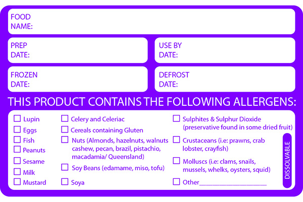 Allergen Date Info Label 60x95mm