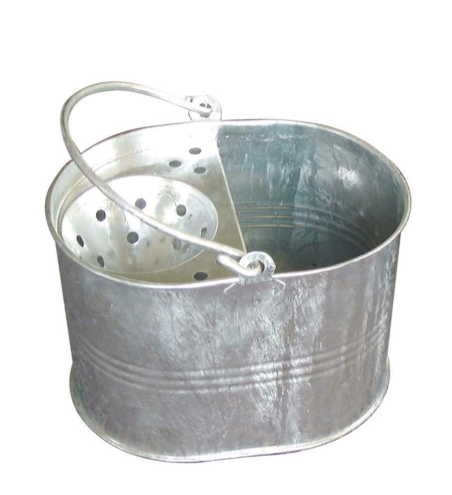Galvanised Mopping Bucket  and  Wringer 13 Ltr